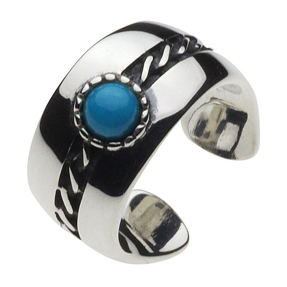 

Twist Line Ear Cuff Blue Turquoise 925 Silver e0192 [Cenote] [Silver Accessories]