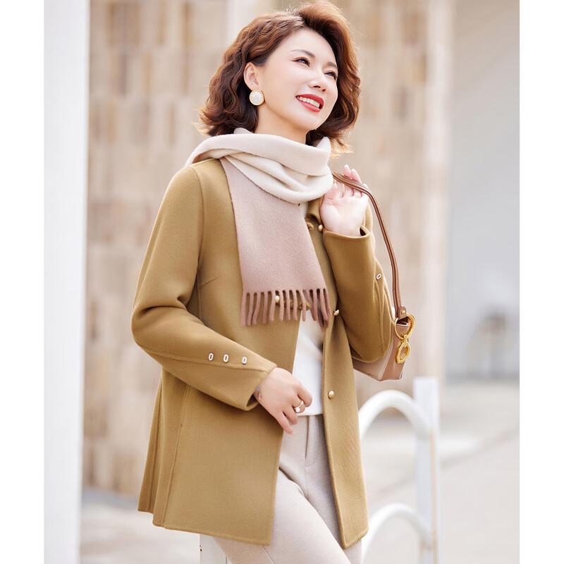 

Elegant Women s Wool Blend Lapel Coat 3XL