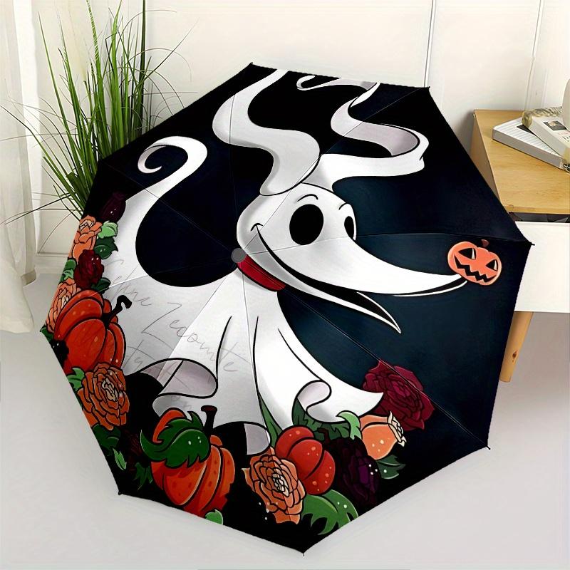 

1 Auto Open Ghost Dog, Halloween Themed Colorful 8-rib Portable Umbrella for Men and Women, A Compact Commuting Companion Suitable for Daily