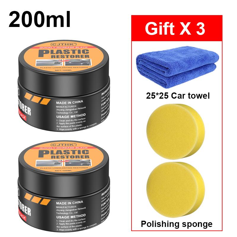 Car Plastic Restorer Crystal Clear Auto Interior Leather & Panel Renewal Wax Coating Agent Back To Black Gloss Car Wax Polish