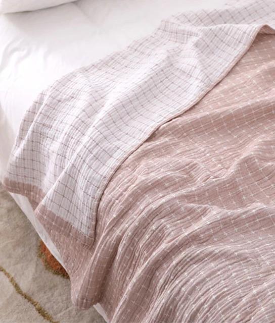 Japanische Freizeitdecke für Betten aus Baumwolle, einfache Tagesdecke für Einzel- und Doppelsitzer, Sommerdecke mit Klimaanlage, weiche Sofadecke, Laken