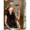 Chic Summer Sleeveless Women's Suit: Elegant Embroidered, Casual & Versatile Two-Piece with Loose Wide-Leg Shorts.