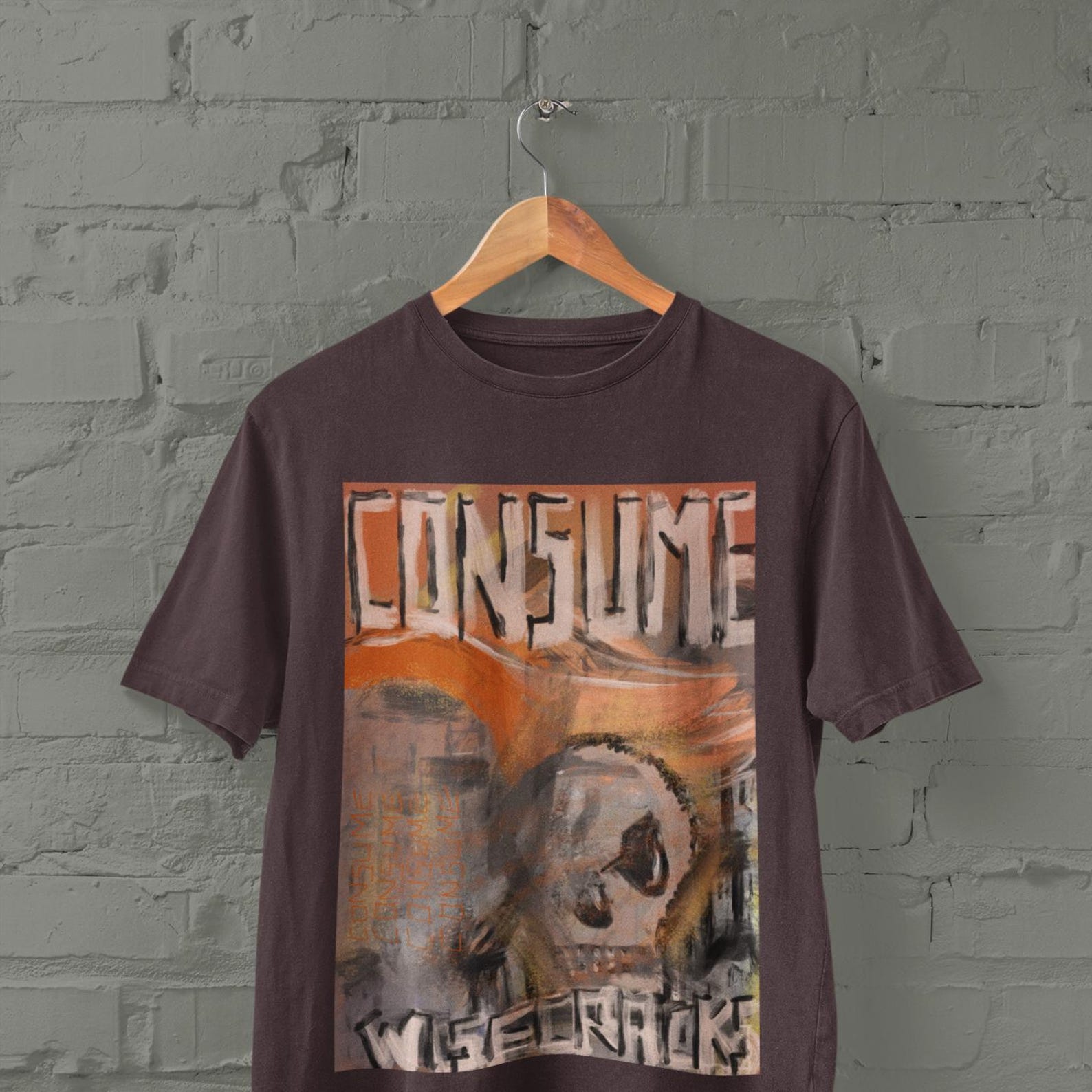 Abstract Art Skull T Shirt,Weirdcore Clothing, Weird Street Art Shirt, Y2K Grunge Clothing, Outsider Art Clothing, Painter Music Lover Gifts S