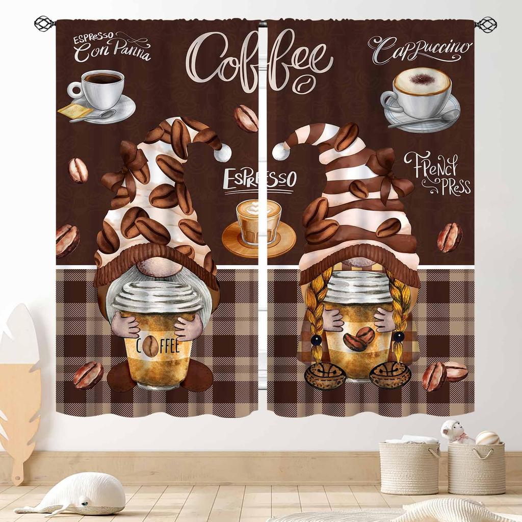 Retro Tableware Kitchen Text Curtain Panels,Distressed Wood Fork Spoon Sweet Home Slogan Full Print Drapes For Bakery Cafe Decor