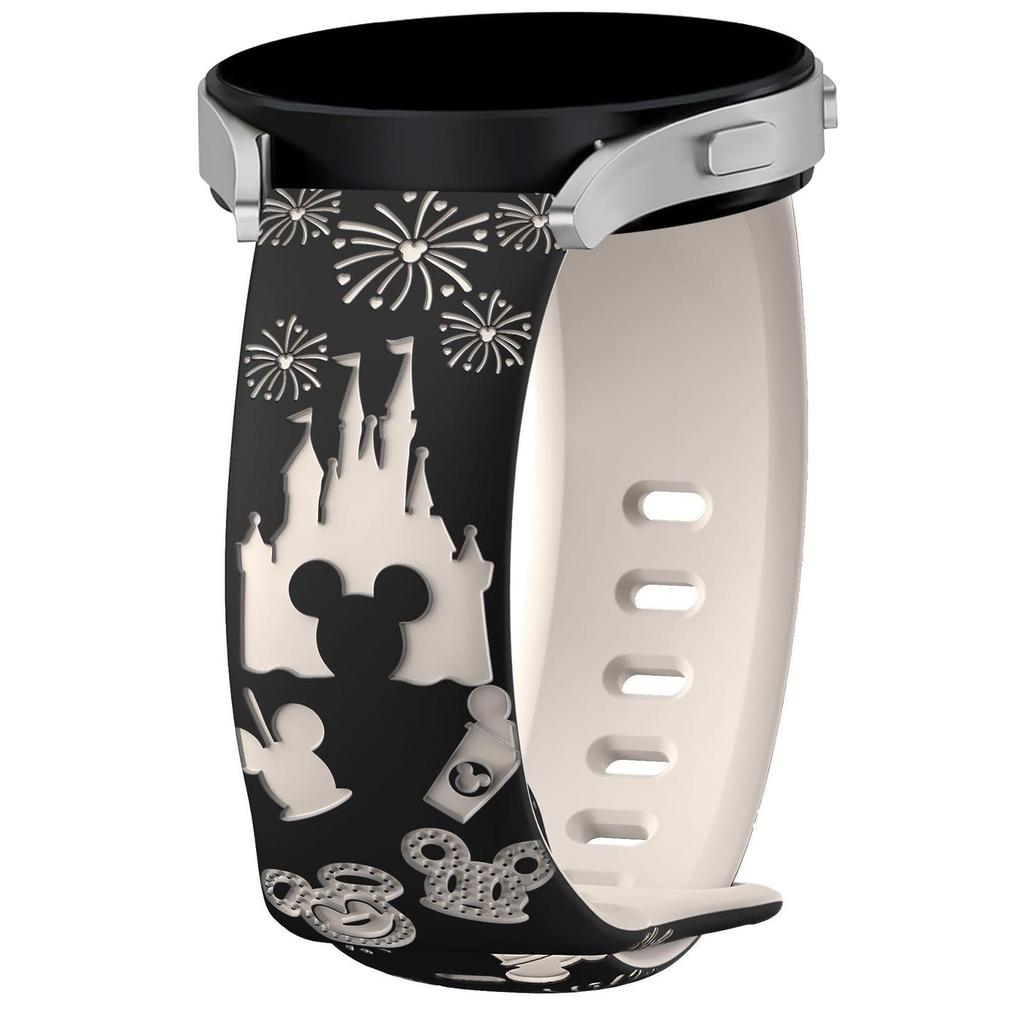 Compatible Silicone Sports Strap for Samsung, Huawei, Galaxy Watch 5 & 6 - 3D Laser Engraved Style.