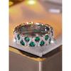 Green Crystal Round Stone Engagement Ring Rose Red Zircon Wedding Bands Rings For Women Trendy  Color Bridal Party Jewelry