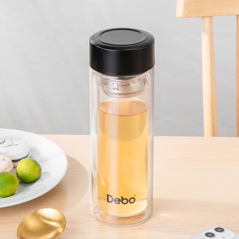 Debo Lopez 320ml Double Wall Glass Tea Infuser Bottle