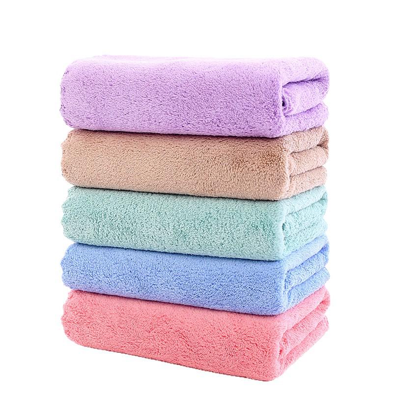 Soft, Absorbent Coral Fleece Face Towels - Thick, Comfortable, Plain Color for Home Use