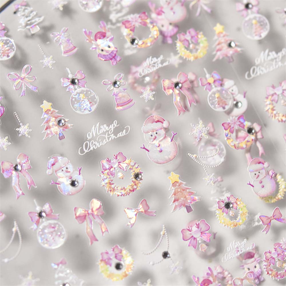 Nagelzubehör Weihnachts-Nagelsticker Neujahr Weihnachten Nageldekorationen Maniküre Ornamente
