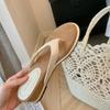 Versatile height increase cm~ French holiday style outer wear, toe slope heel flip-flops, outer high sense