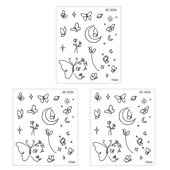 Yousheng 3Pcs Waterproof Tattoo Sticker for Men Women, Face Body Arm Chest Shoulder Thigh Waist Temporary Tattoo Decal, Long Lasting Body Art Fake