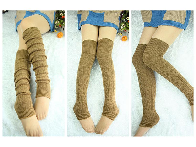 Chaussettes chaudes en laine pour femmes japonaises, longueur genou, pour l'automne et l'hiver