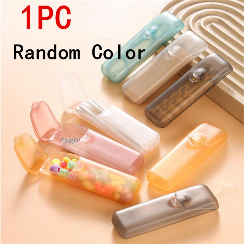 

1/2/5PCS Random Color Portable Storage Box,Parts Organizer Travel Toothpick, Dental Floss, Pill, Jewelry Storage Compartments