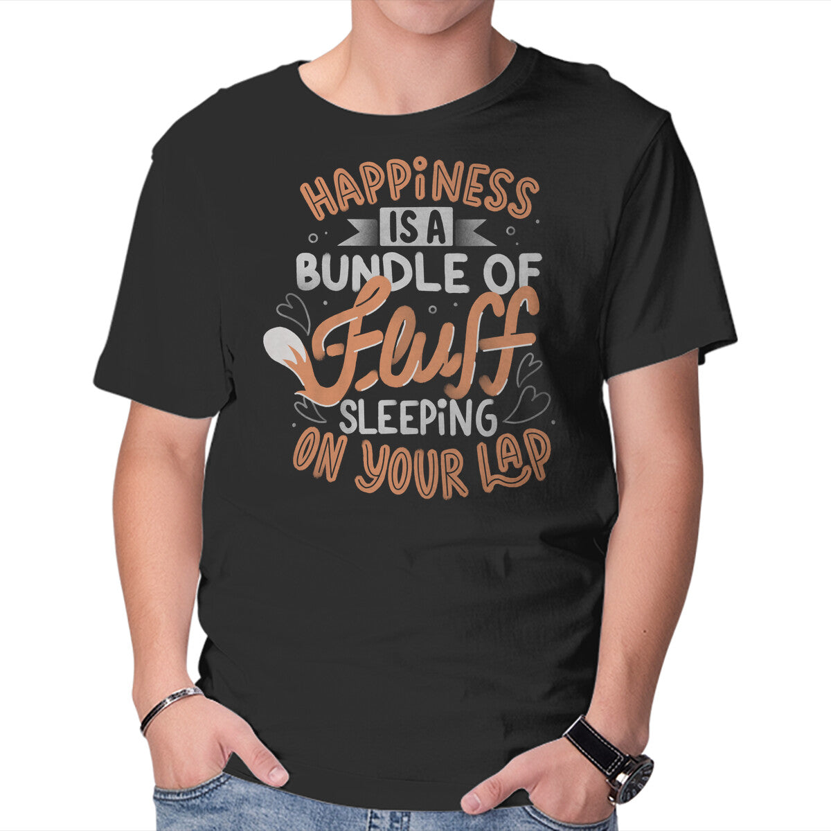 Unisex Crew Neck T-Shirt Bundle Of Fluff Graphic Short Sleeve Casual Tee XS