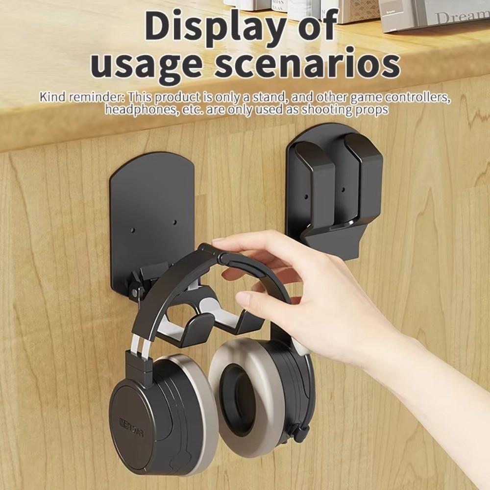 No Drill Universal Headphone Stand Foldable Gaming Earphone Storage Rack Home Office