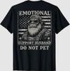 Emotional Support Husband Do Not Pet Funny Monkey (ON Back) T-Shirt
