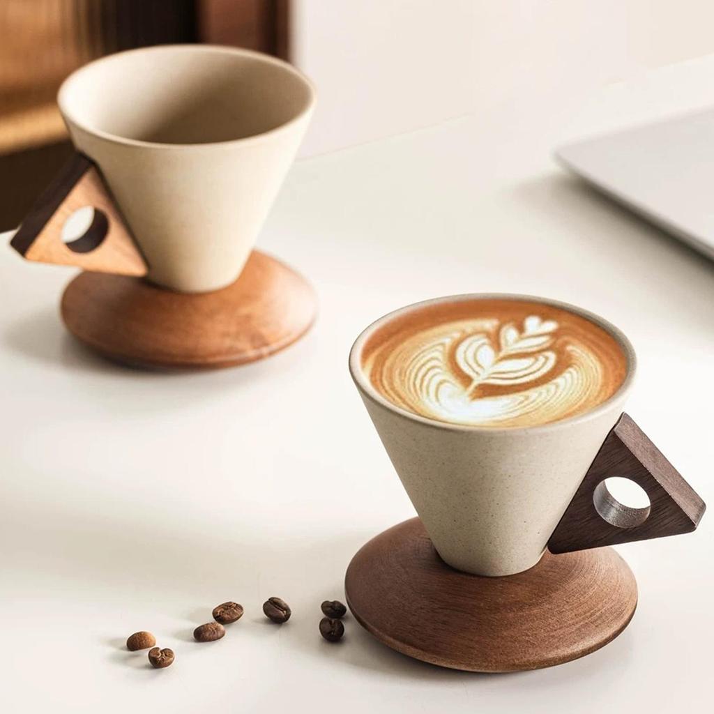 Tasse für Kaffee Keramik Konisch Ergonomisch Trinkbecher Haushalts-Kaffeetasse für Familie Zuhause Innen Büro Reise Outdoor Geburtstage Tee