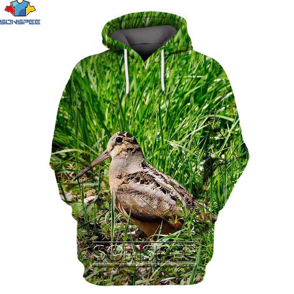 Spring Autumn Men Hoodies Sweatshirts Fun Hunting 3D Print Camouflage Streetwear Men's Women Animal Bird Casual Sportswear Tops