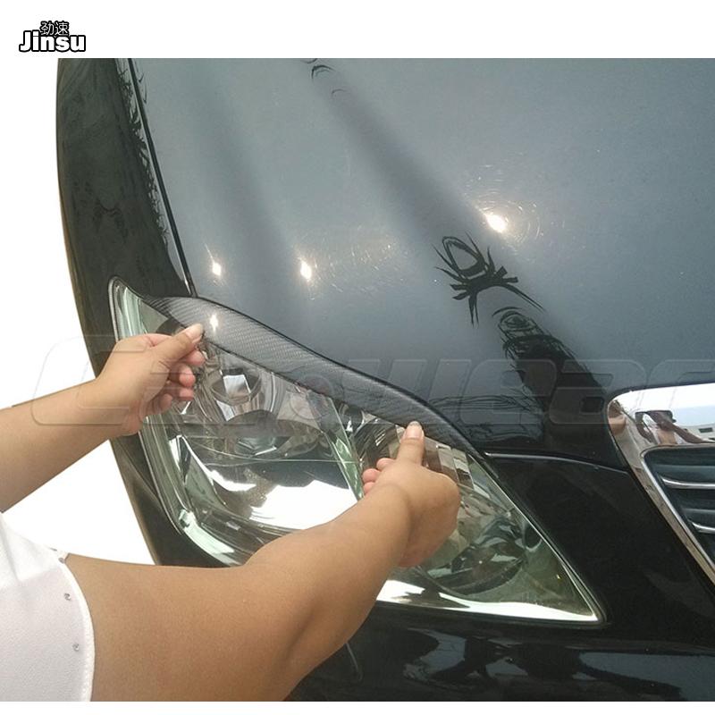 Carbon Fiber Headlight Cover Eyelids Eyebrows For Toyota Crown 12th 2004 - 2008 CROWN Royal Saloon Front Decorative Sticker 2pcs
