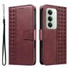 For Xiaomi Redmi 15 4G (EU) (171mm) Leather Case Wallet Stand Grids Imprinted Phone Cover with Strap