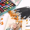 Y-50Pcs Painting Brushes Set Round Flat Hair Nylon for Oil Acrylic Watercolor Art Artists Beginners Students Kids