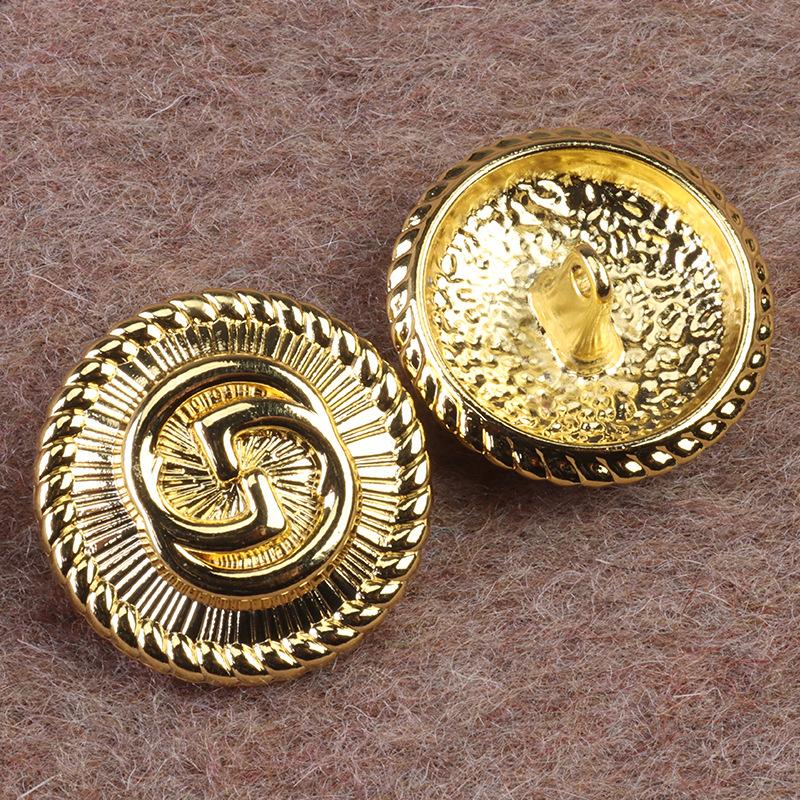 5pcs Suit Button Accessories, Metal Embossed Coat Buttons, Retro Gold Buttons, Coat Trench Coat Hand Seam Buttons