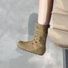 Round head hole short boots summer hollow Martin boots retro breathable versatile cool boots women