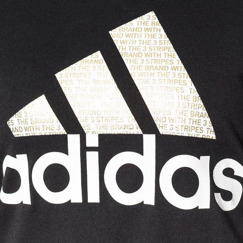 Adidas Front Large Logo Print Breathable Casual Short Sleeve T-Shirt Women T-Shirts Black CV4561