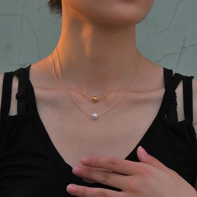 Supply, Personalized Stacked Wind Pearls, Mixed and Matched Gold Beads, Multi-layer Pendants, Metal Necklaces.