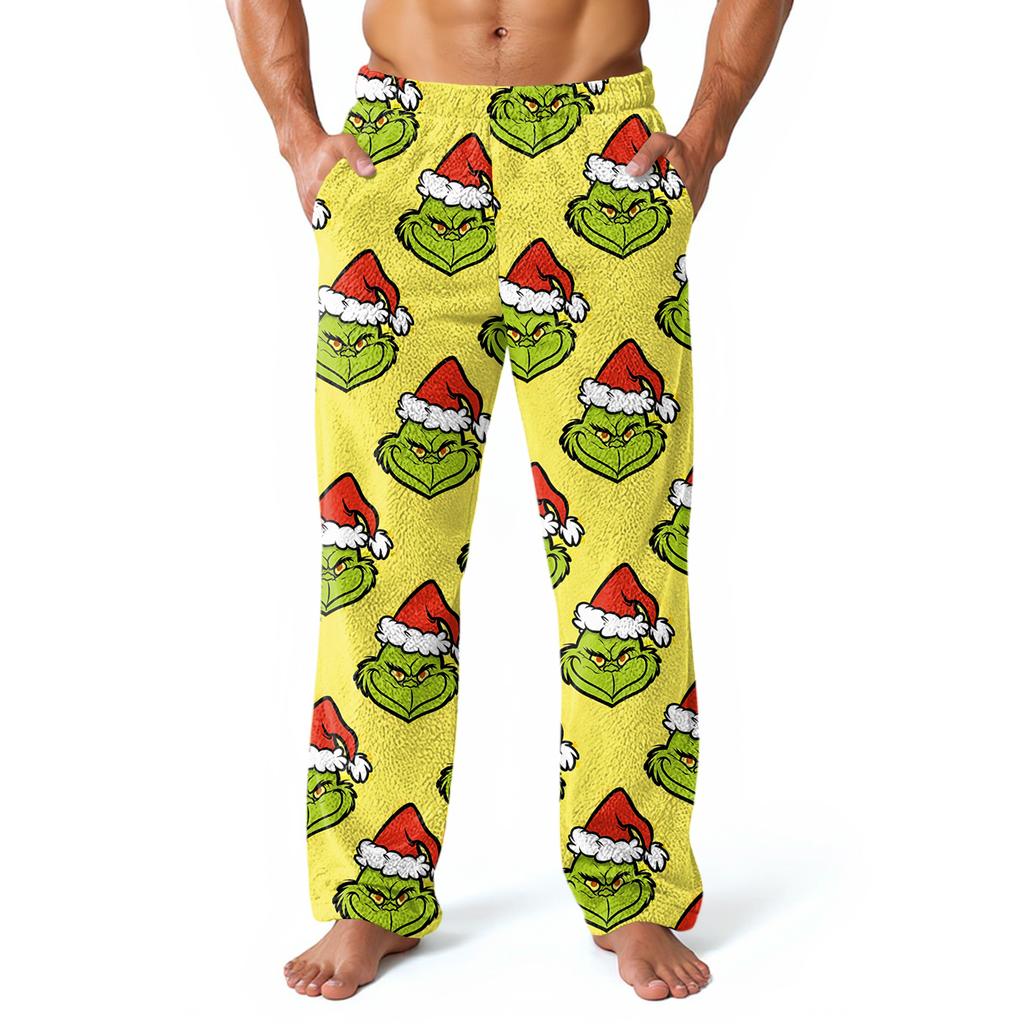 Men's Allover Printed Home Pants Sleeping Pajama Pants Long Pants Pajama Pants