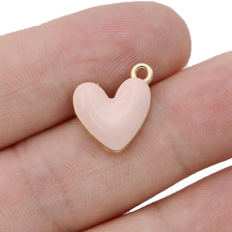 10Pcs Silver Plated Enamel Red Heart Charms Pendant For Jewelry Making Earrings Bracelet Necklace Accessories Diy Findings