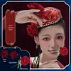 Ethnic Style Rose Headdress & Finger Flower Ring for Dance Performance and Art Exam Hair Clips