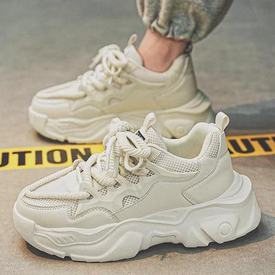 Men's Fashionable Mesh Breathable Dad Shoes - Casual Thick-Soled Running Sneakers