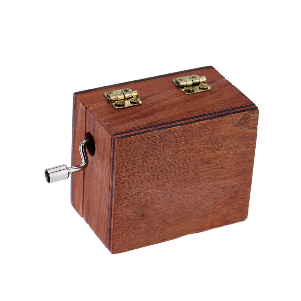 

Wooden Musical Box Hand Crank Music Box Exquisite Workmanship 4 Patterns for Option