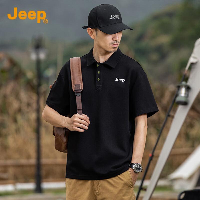 Jeep Men s Embroidered Loose-Fit Polo T-Shirt XL