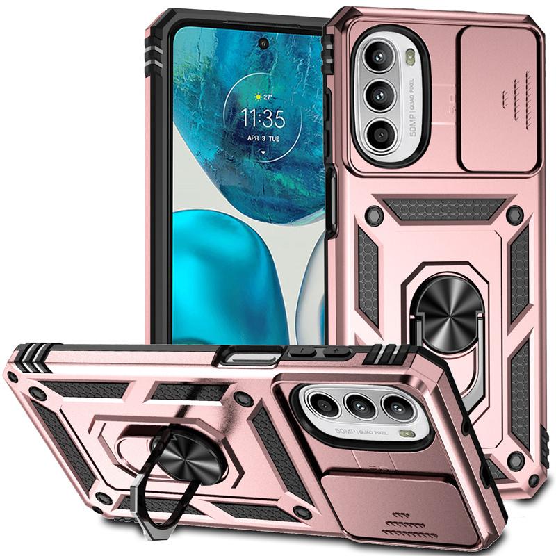 For Motorola G52 G82 Case Shockproof Armor Slide Camera Protect Funda For Moto G52 G82 G 52 82 Magnetic Holder Ring Back Cover