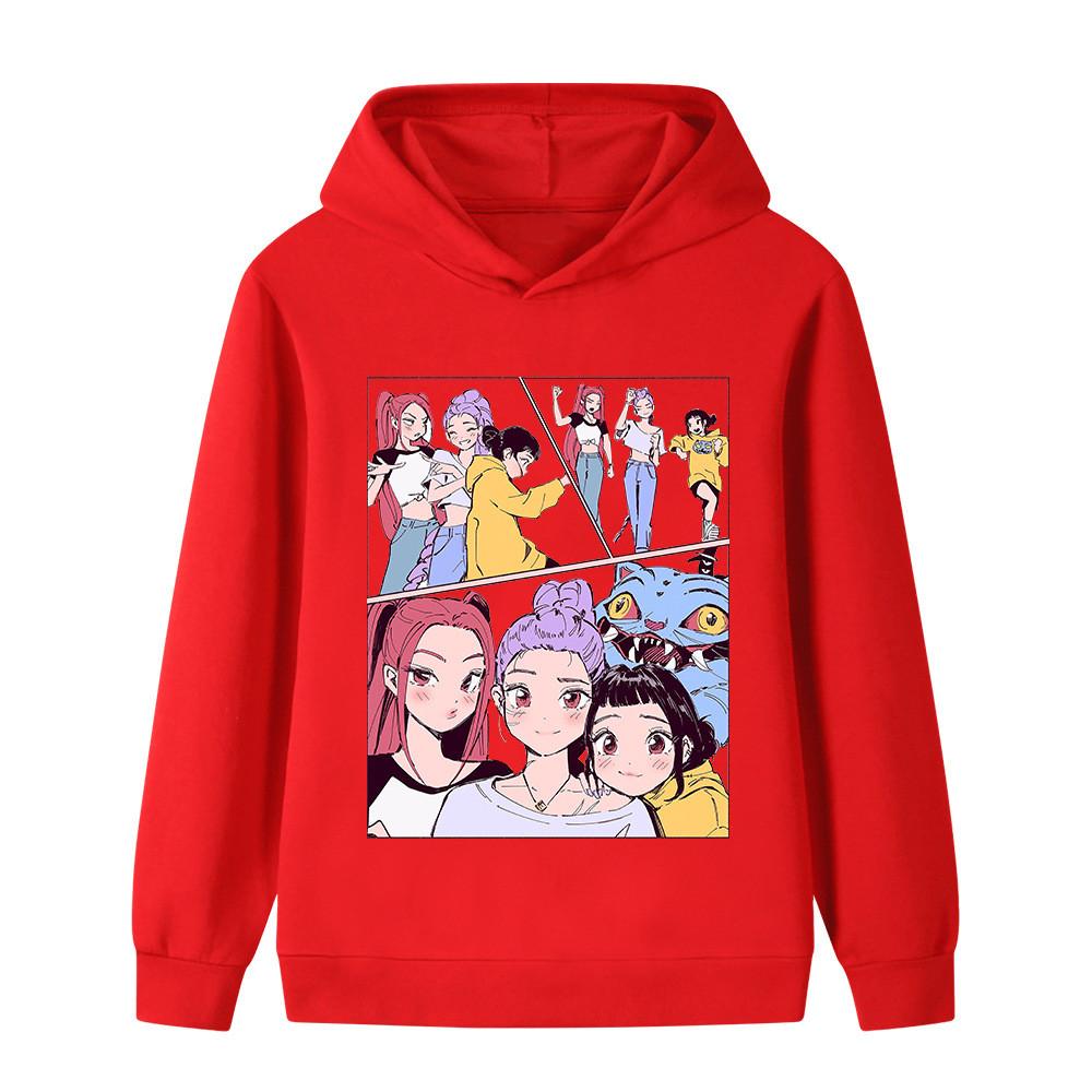 B1238 Kids Boys Girls Kpop Rumi Zoey Mira Print Long Sleeves Hoodie