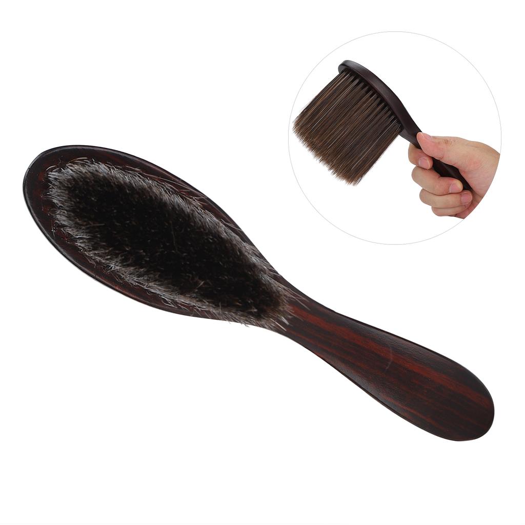 Professional Neck Duster Brush Soft Nylon Bristles Hair Sweeping Brush with Wooden Handle