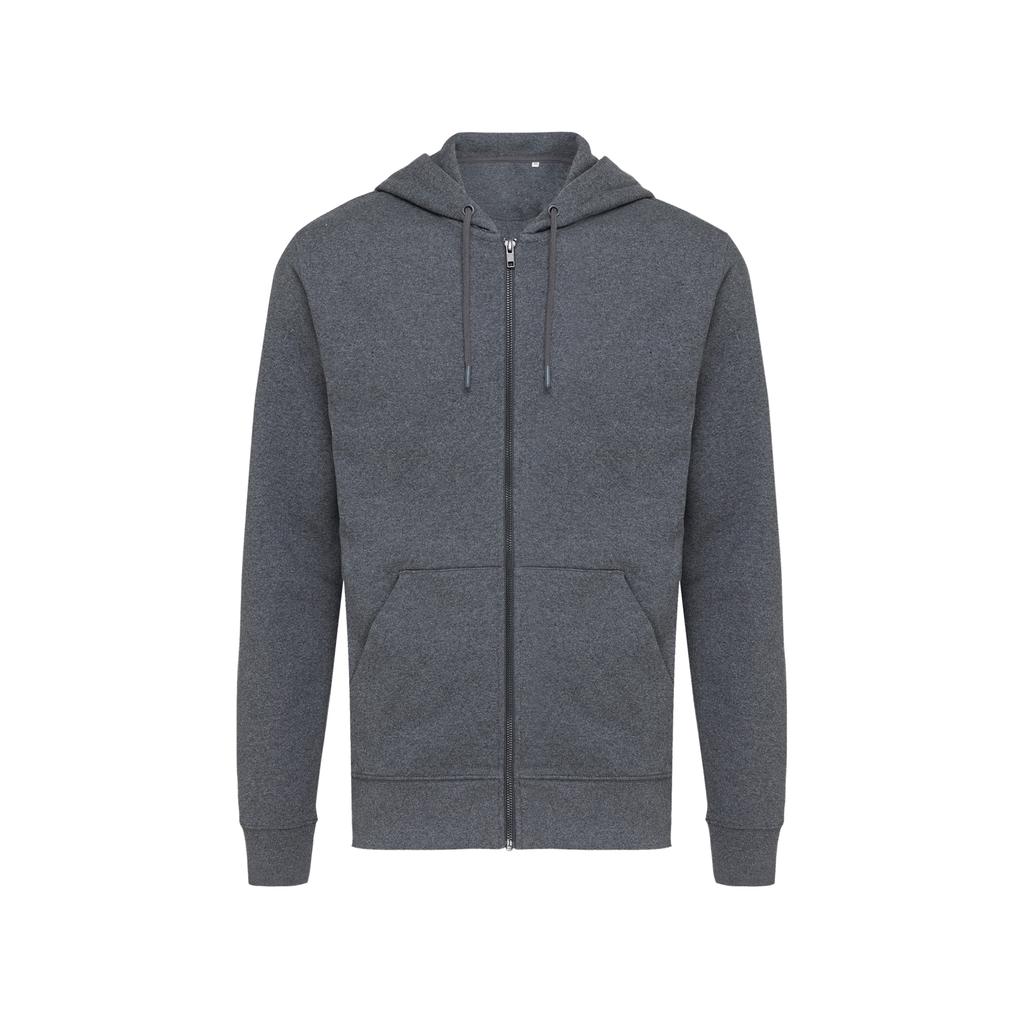 Iqoniq Unisex Erwachsenen Abisko Recycelter Baumwoll Kapuzenpullover mit durchgehendem Reißverschluss