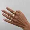 4Pcs/Set Starfish Scallop Adjustable Open Rings for Women Summer Trendy Geometric Gold Color Beach Jewelry Accessory