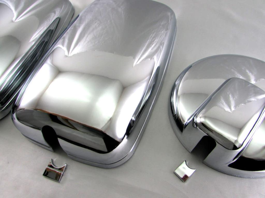 BRIGHTZ Isuzu New Elf Chrome Door Mirror Cover and Cover 170mm Diameter Auxiliary Mirror for New Elf Isuzu Under-Mirror Set, [TK-MIR-SET-005]