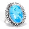 Larimar Gemstone Handmade 925 Sterling Silver Jewelry Ring Size 8.5 SU-11658