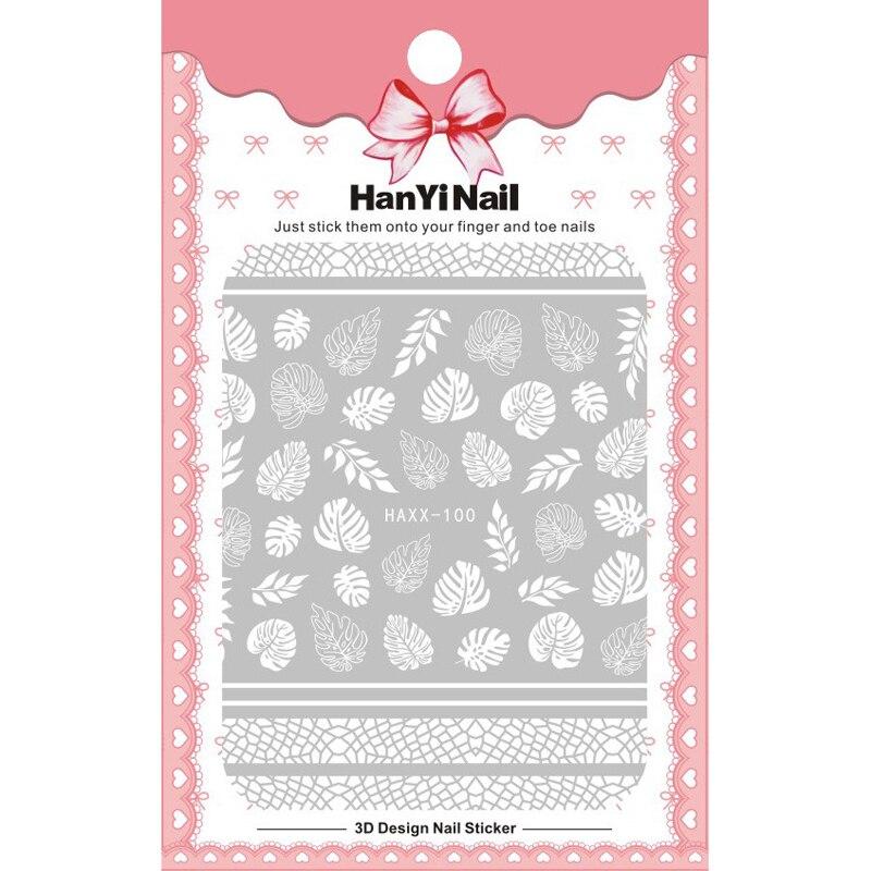 1 Sheet 3D Adhesive Nail Sticker Geometric Patterns Flowers Butterfly Decal for Nail Art Decoration