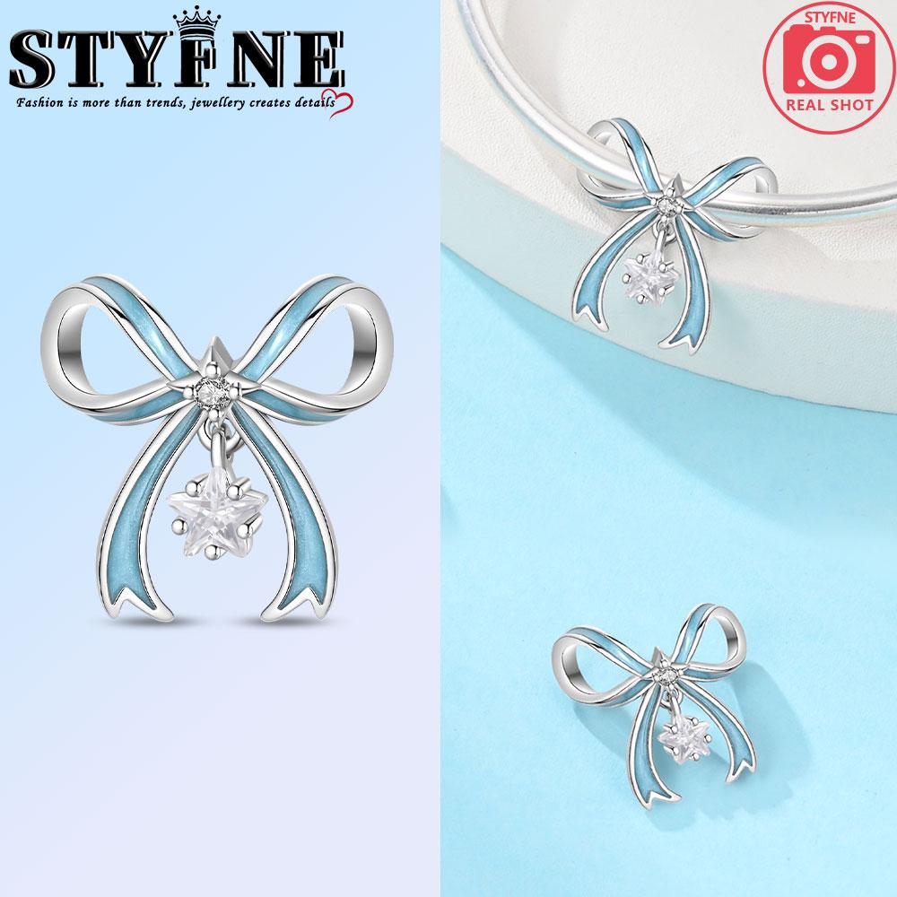 Copper Bow Charms Copper Pink Heart-Shaped Bow Pendants Charms Beads Fit Original Bangle Bracelets Diy Jewelry