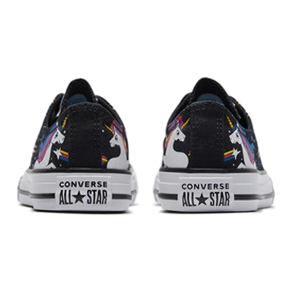 (GS) Converse Chuck Taylor All Star Rainbow Unicorn Black Sneakers 'Black' Kids' 665474C