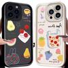 Fresh Fruit Graffiti Series Strawberry Apple Case for iPhone 17 Air 16 E 15 14 Plus 13 12 Mini 11 Pro Max Dustproof Soft Cover