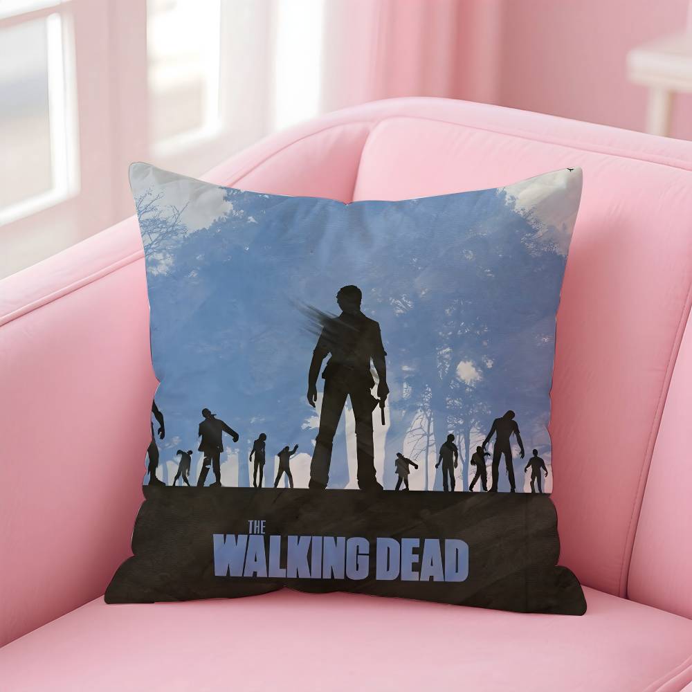 The W-walking dead Pillow Case Comfort Sofa Bed Silky elegant Invisible zipper Custom Decorative cushion cover