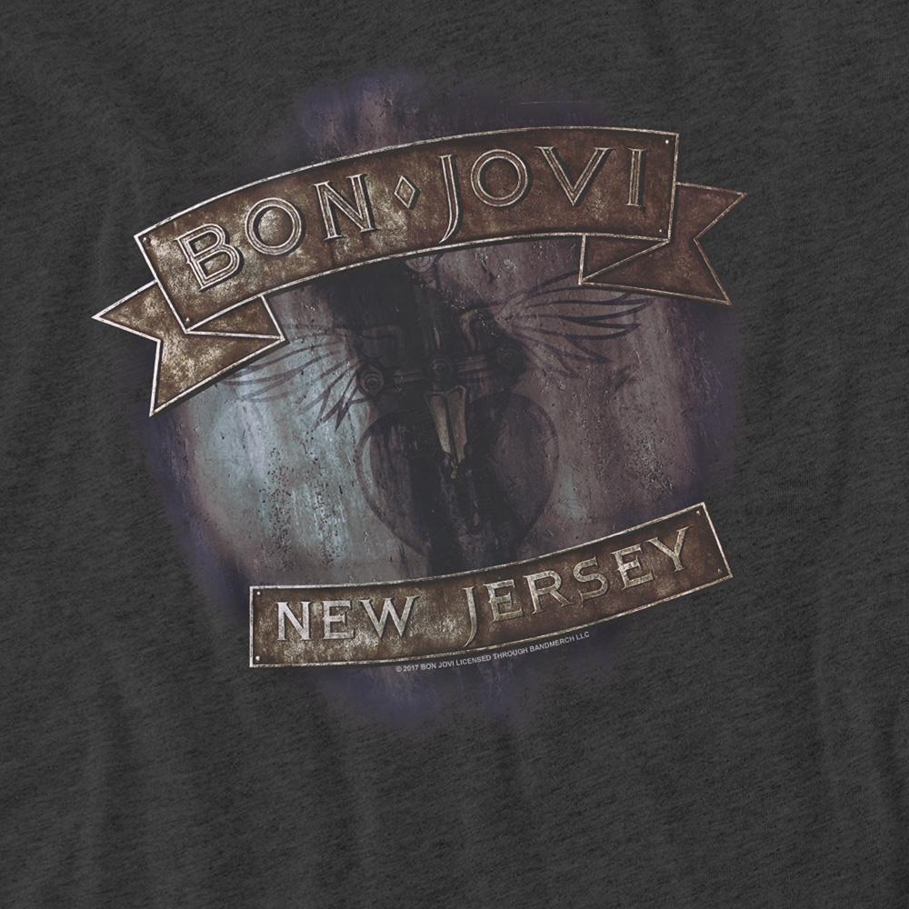 Bon Jovi Unisex Adult New Jersey Heather T-Shirt
