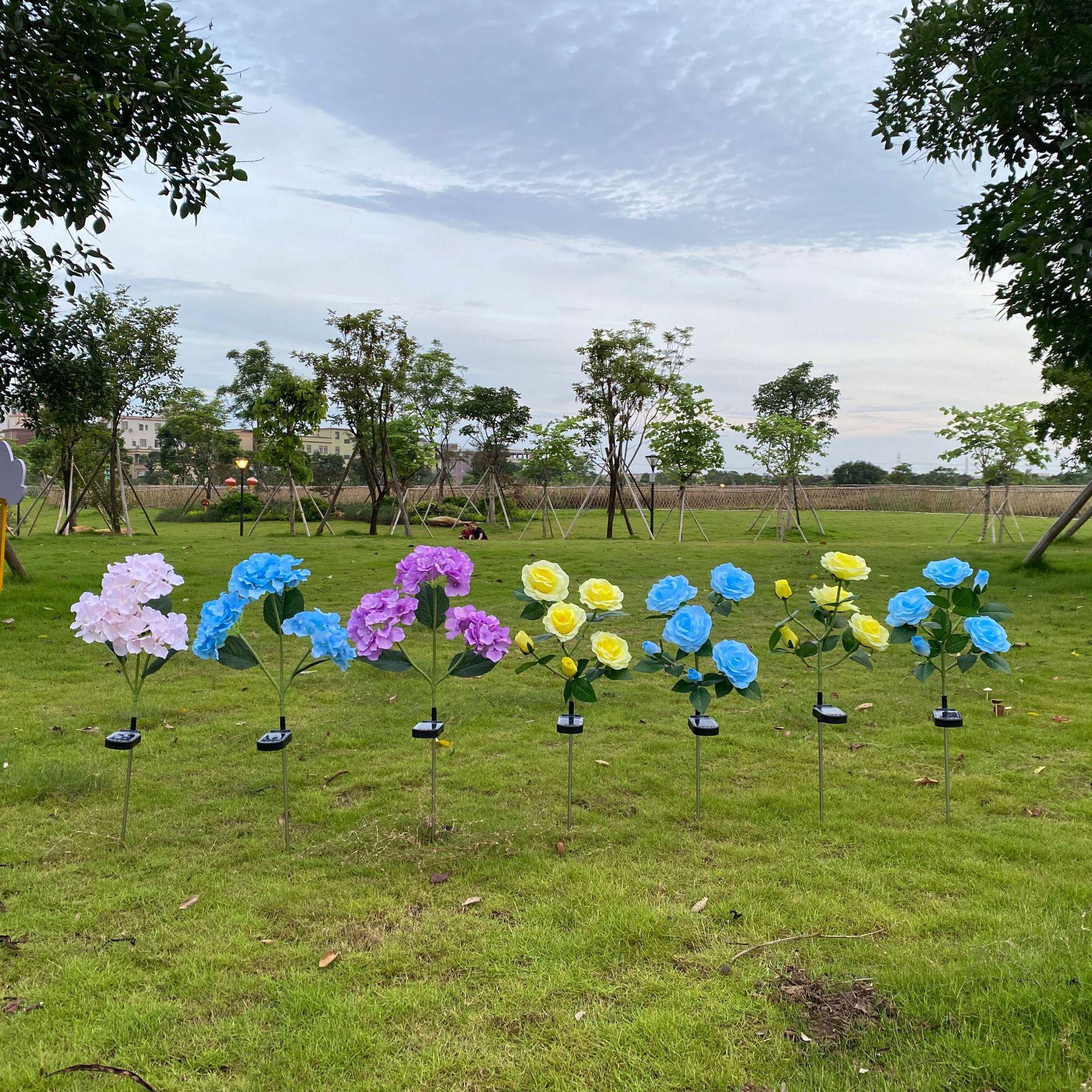 

Декоративный светильник для садовой гортензии на солнечной батарее - наружное освещение и освещение газона White Solar Hydrangea Flower Light