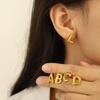 Gold Edelstahl Blase 26 Buchstaben Ohrstecker Einfache Dicke Ohrstecker